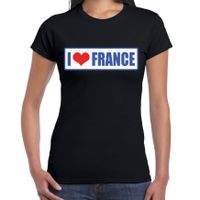 I love France / Frankrijk landen t-shirt zwart dames