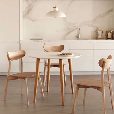 Kave Home Uitschuifbare Ronde Eettafel 'Oqui' 90 - 170 x 90cm, kleur Wit