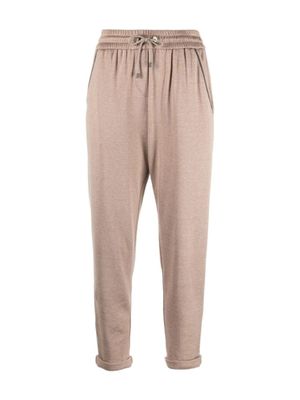 Brunello Cucinelli pantalon à coupe fuselée en coton mélangé - Tons neutres