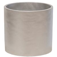 Plantenpot/bloempot - keramiek - zilver - D14 x H13 cm