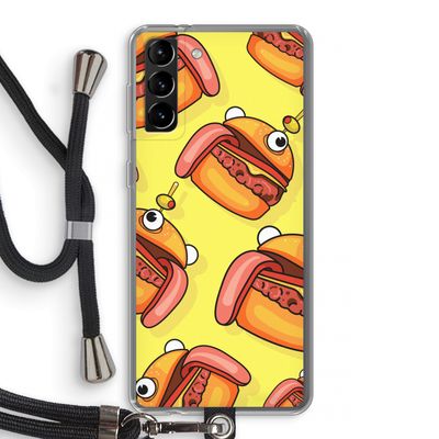 Hamburger: Samsung Galaxy S21 Plus Transparant Hoesje met koord