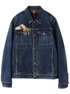 Undercover veste en jean à broderies - Bleu