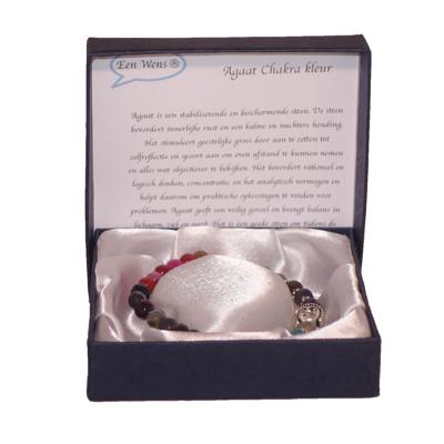 Halfedelstenen Armband in Geschenkdoos Agaat Chakra Kleur