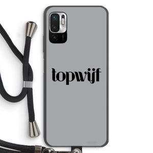 Topwijf Grijs Zwart: Xiaomi Redmi Note 10 5G Transparant Hoesje met koord