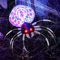 105 cm Brede Opblaasbare Halloween-Spin met Veelkleurige Verlichting en Blazers Spindecoratie voor Binnen en Buiten 105 cm Brede Opblaasbare Halloween-Spin met Veelkleurige Verlichting en Blazers Spindecoratie voor Binnen en Buiten