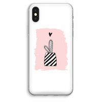 Zwart-wit cactus: iPhone XS Max Transparant Hoesje Zwart-wit cactus: iPhone XS Max Transparant Hoesje