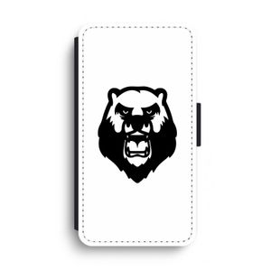 Angry Bear (white): iPhone XS Max Flip Hoesje