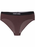 TOM FORD culotte à logo imprimé - Marron - thumbnail