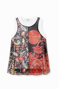 Veelkleurig meerlaags shirt - MATERIAL FINISHES - M