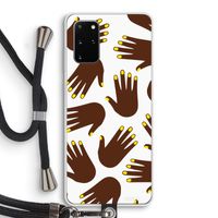 Hands dark: Samsung Galaxy S20 Plus Transparant Hoesje met koord