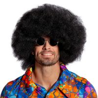 Super afro pruik zwart