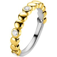 Zinzi ZIR2322 Ring Rondjes zilver-zirconia goudkleurig-wit