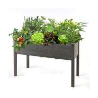 Hoge Bed Houten Kweekbed Groot Vroege Bed Plantenbak Plantenbox 125 x 59 x 76 cm Grijs