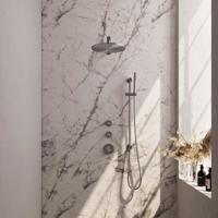 Brauer Brushed Edition Thermostatische Regendoucheset Inbouw - Hoofddouche 30 cm - Rechte Wandarm - Handdouche Staaf - Doucheslang - Geintegreerde Glijstang - Rvs