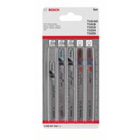 Bosch Accessories 2608667858 Decoupeerzaagbladenset Wood and Plastics, 5-delig, 1-noks schacht 5 stuk(s)