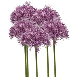 Allium/Sierui kunstbloem - 5x - losse steel - paars - 62 cm - Natuurlijke uitstraling