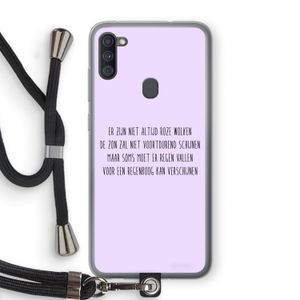 Regenboog: Samsung Galaxy A11 Transparant Hoesje met koord