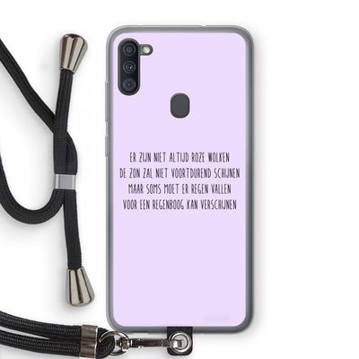 Regenboog: Samsung Galaxy A11 Transparant Hoesje met koord