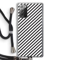 Strepen zwart-wit: Samsung Galaxy Note 20 / Note 20 5G Transparant Hoesje met koord