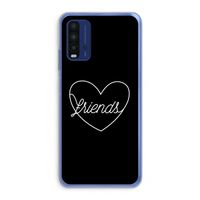 Friends heart black: Xiaomi Redmi 9T Transparant Hoesje
