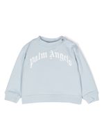 Palm Angels Kids sweat en coton à logo imprimé - Bleu - thumbnail