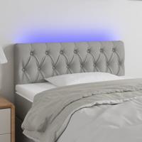 Hoofdbord LED 100x7x78/88 cm stof lichtgrijs