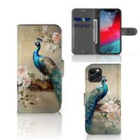 Telefoonhoesje | Met pasjeshouder | voor Apple iPhone 11 Pro Vintage Pauwen