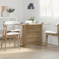 Eettafel artisanaal eikenkleurig 110 x 60 x 75 cm Bewerkt hout