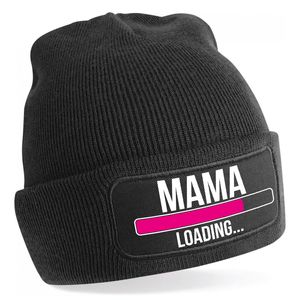 Muts mama loading zwart voor dames - Winter accessoires - Cadeau aanstaande moeder