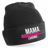 Muts mama loading zwart voor dames - Winter accessoires - Cadeau aanstaande moeder - thumbnail