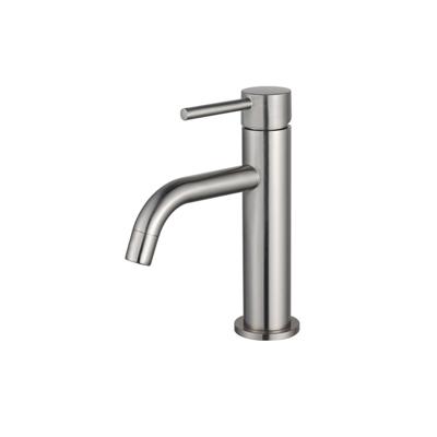 Fortifura Calvi Slim Wastafelkraan - 17.4cm - opbouw - Geborsteld RVS PVD (RVS) SW377858
