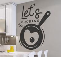 Muursticker keuken koekenpan met ei