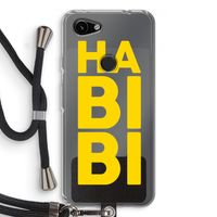 Habibi Blue: Pixel 3a Transparant Hoesje met koord
