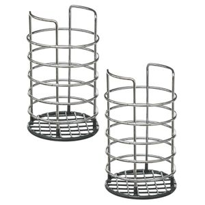 Set van 2x stuks ronde keukengerei houder zilver 19,5 cm van RVS