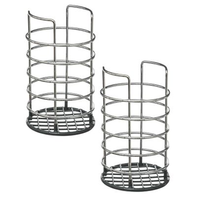 Set van 2x stuks ronde keukengerei houder zilver 19,5 cm van RVS