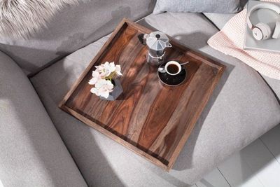 Massives Tablett MAKASSAR 50cm Sheesham rookafwerking Servierbrett - 40180