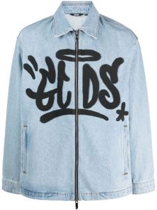 GCDS veste en coton à imprimé graffiti - Bleu