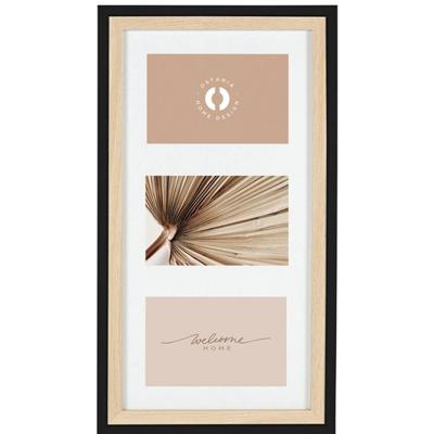 Collage fotolijst NEO - voor 3x foto van 10 x 15 cm - hout - naturel/zwart - 24 x 44 cm