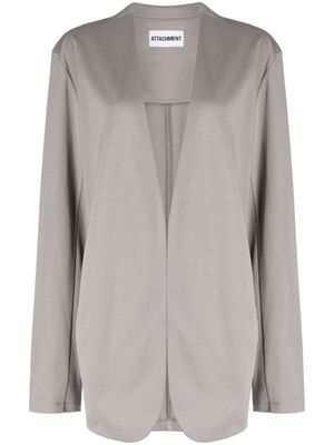 Attachment blazer en coton à col v - Gris