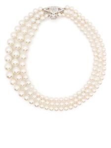 Vivienne Westwood collier serti de perles à pendentif Orb - Tons neutres