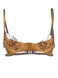 IHUOMA soutien-gorge à broderies - Marron