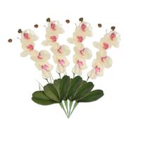 Wit/Roze Orchidee/Phalaenopsis kunstplant takken 44 cm voor binnen