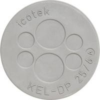 Icotek KEL-DP 25/6 Kabeldoorvoeringsplaat Montagegat: 25 mm Klem-Ø (max.): 9.4 mm Elastomeer Grijs 1 stuk(s)