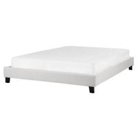 Beliani-ROANNE -Tweepersoonsbed-Lichtgrijs-160 x 200 cm-Polyester Beliani-ROANNE -Tweepersoonsbed-Lichtgrijs-160 x 200 cm-Polyester