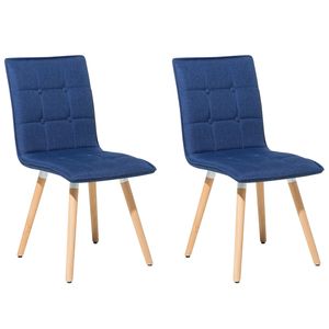 Beliani BROOKLYN - Eetkamerstoel-Blauw-Polyester