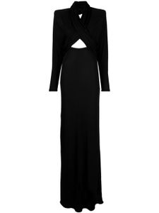 Saint Laurent robe longue à capuche - Noir