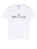 Stone Island Junior t-shirt à logo imprimé - Blanc