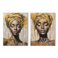 Canvas Home ESPRIT Bruin Gouden Koloniaal Afrikaanse 90 x 3 x 120 cm (2 Stuks) - thumbnail