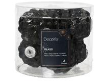 denappel glas d5h7 cm zwrt ass 6st kerst - Decoris