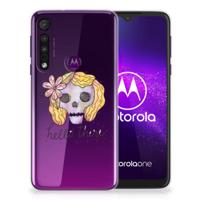 Silicone Back Case Motorola One Macro Boho Skull
